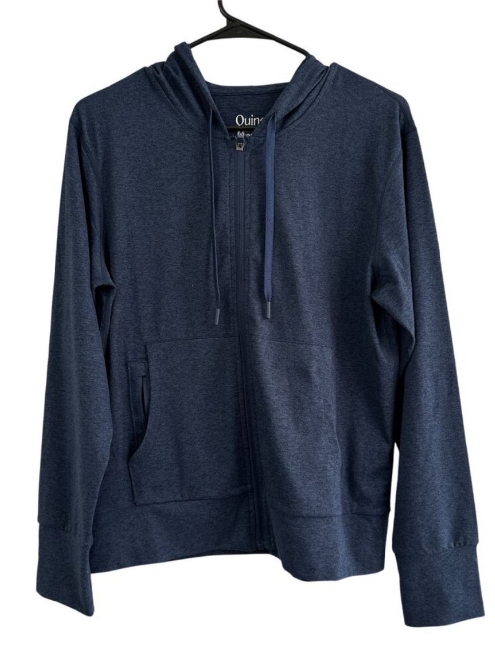 Quince Women’s Navy Blue Flowknit Ultra Soft Performance Full Zip Hoodie